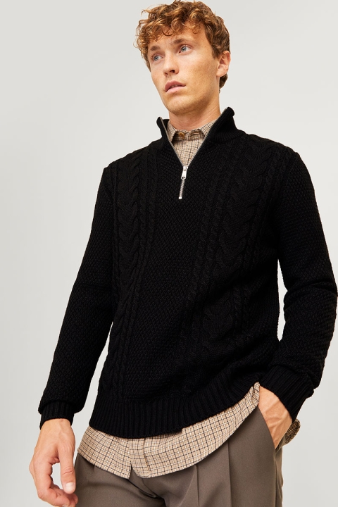 Jack & Jones Craig Knit Half Zip Black