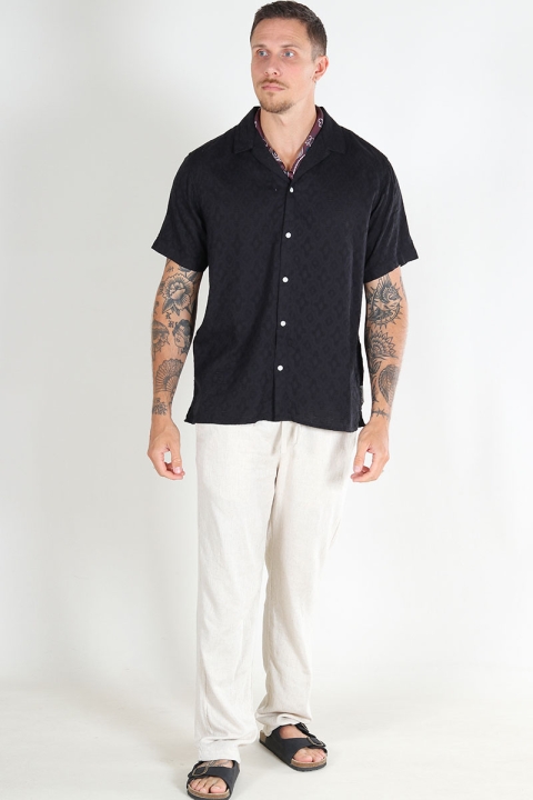 Jack & Jones Mina Jacquard Resort Shirt SS Black