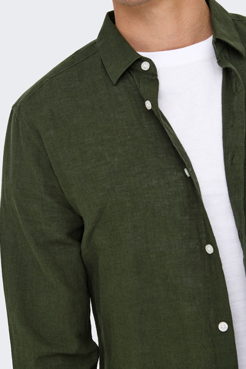 ONLY & SONS Caiden LS Linen Shirt Kambaba