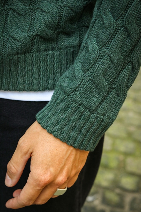 ONLY & SONS Kicker Cable Knit Half Zip Rosin