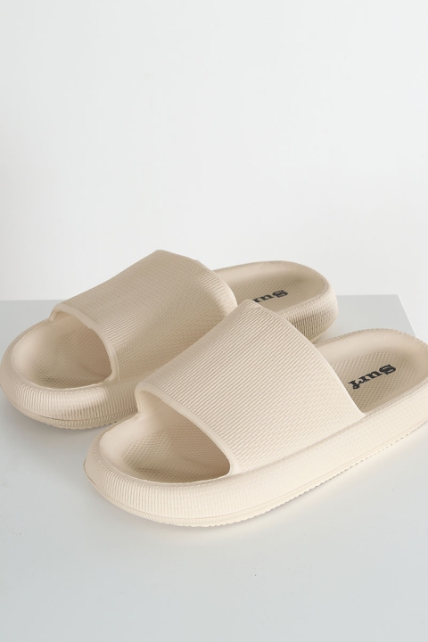 Basic Brand Soft Beach Sandal Beige