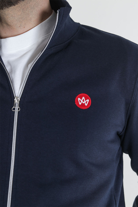 Kronstadt Lars Badge Zip Sweat Sky Captain