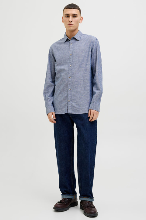 Jack & Jones Summer Linen Shirt LS Faded Denim