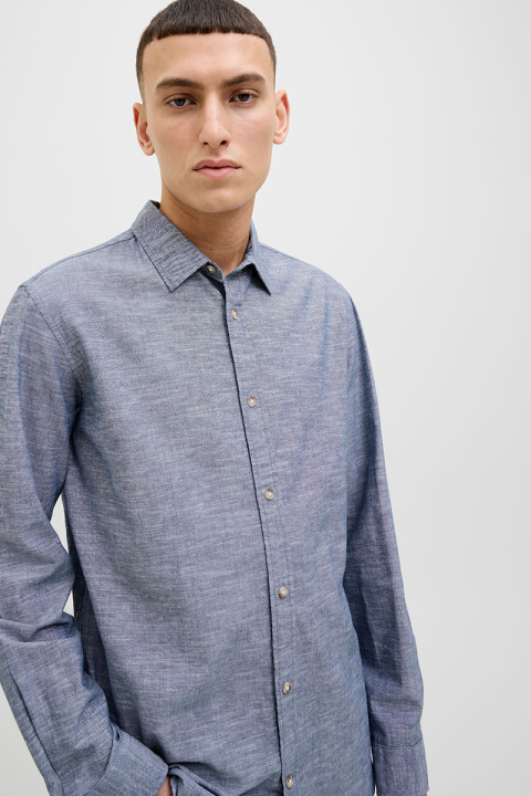 Jack & Jones Summer Linen Shirt LS Faded Denim