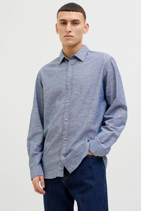 Jack & Jones Summer Linen Shirt LS Faded Denim