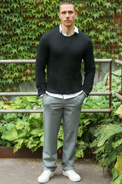 JEFF GREYSON CREW KNIT Black