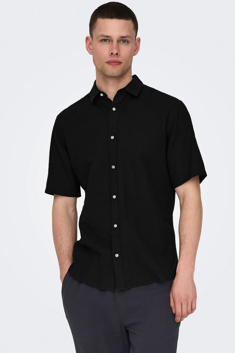 ONLY & SONS Caiden SS Linen Shirt Black