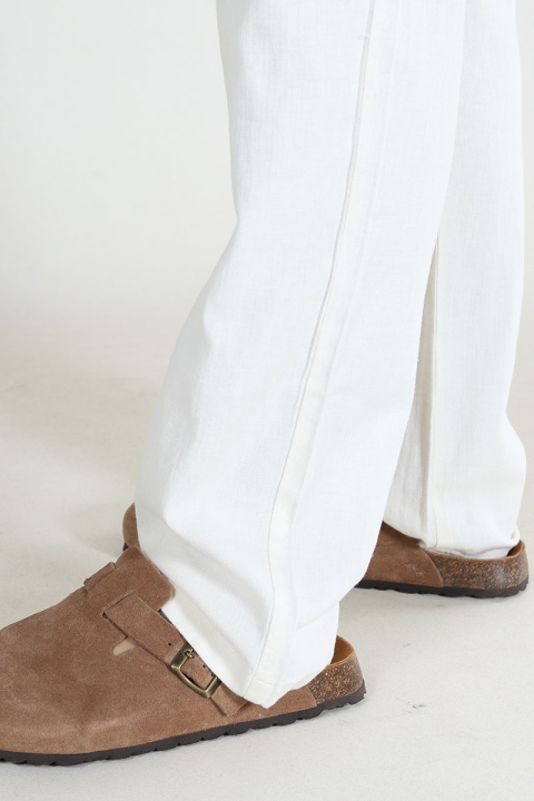 Selected Brody Straight Fit Linen Pants Cloud Dancer