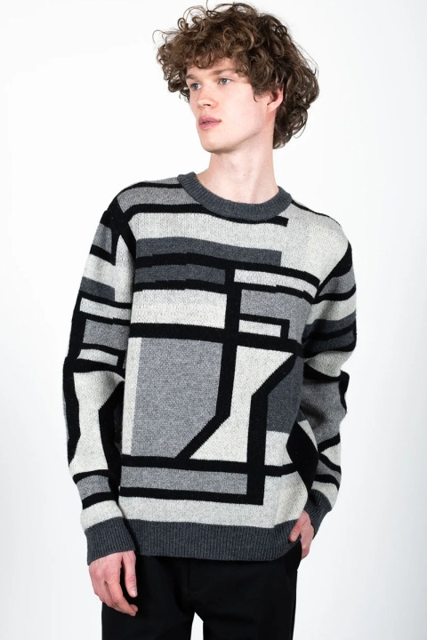 Clean Cut Copenhagen Jones O-Neck Knit Grey mix