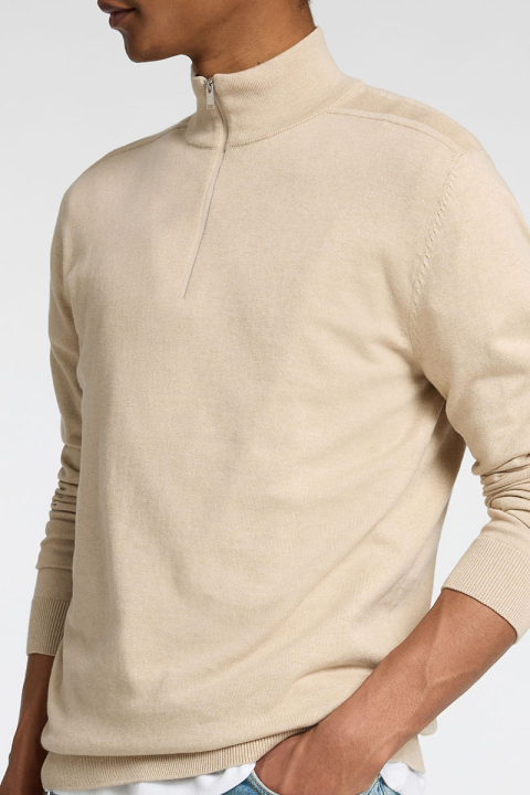 Selected Berg Half Zip Knit Oatmeal