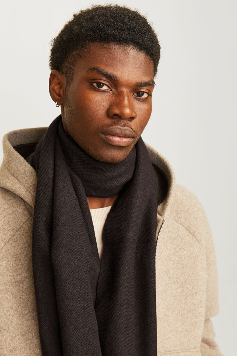 Jack & Jones Solid Woven Scarf Chocolate Torte