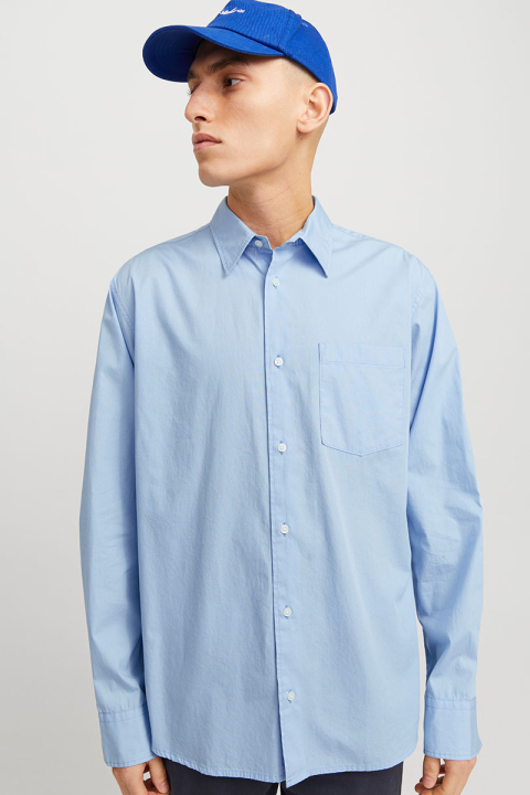 Jack & Jones Cody Relaxed Fit Poplin LS Shirt Chambray Blue