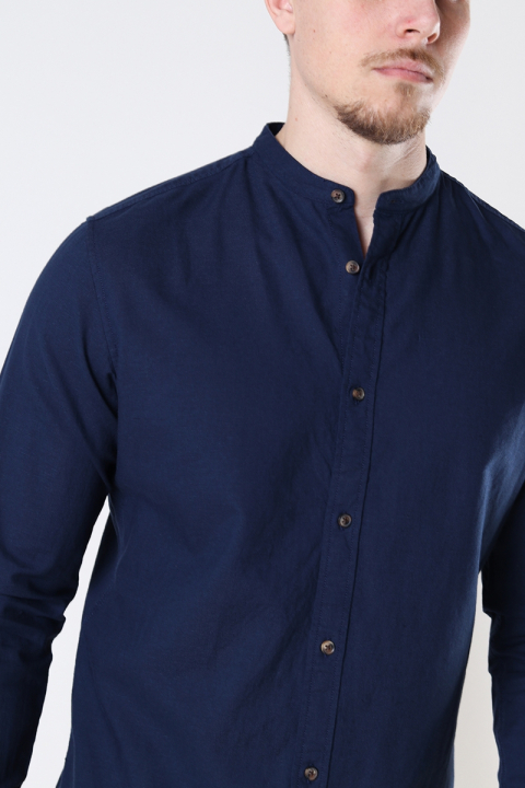 Jack & Jones Summer Band Shirt LS Navy Blazer