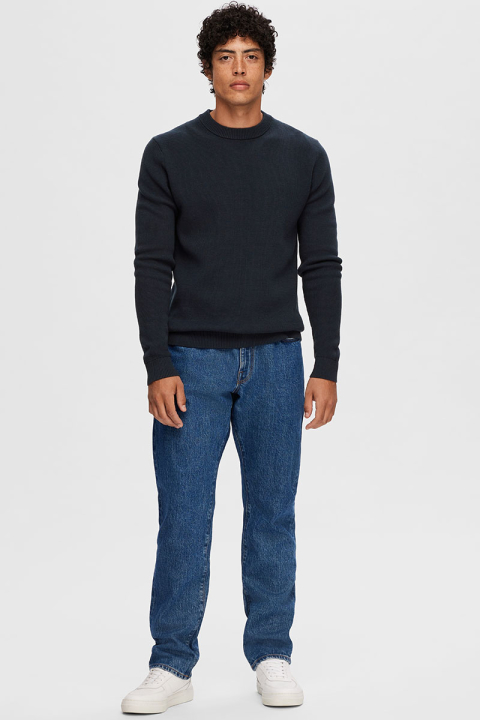 Selected Dane LS Structure Knit Crew Neck Sky Captain