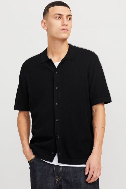 Jack & Jones Emil Knit Structure Shirt SS Black