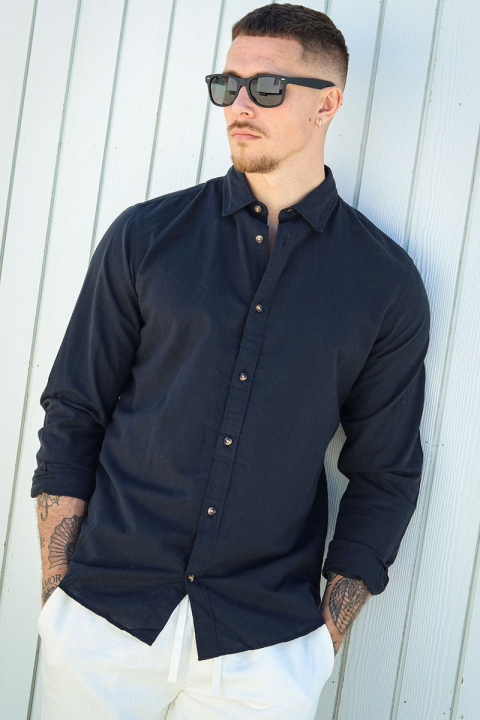 Jack & Jones Summer Shirt LS Black