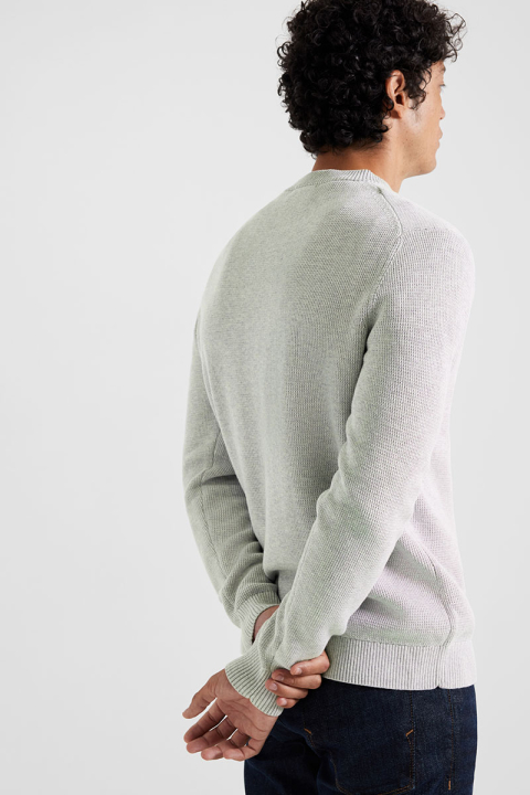 Selected Dane LS Structure Knit Crew Neck Light Grey Melange