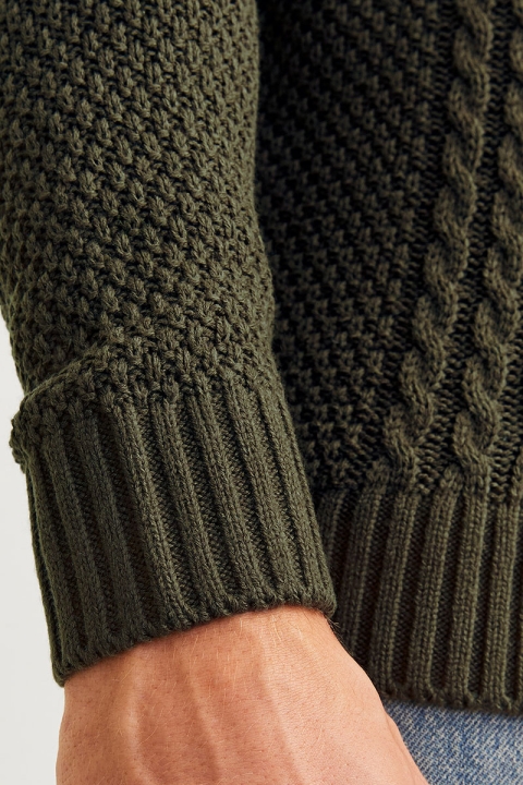 Jack & Jones Craig Knit Half Zip Canteen