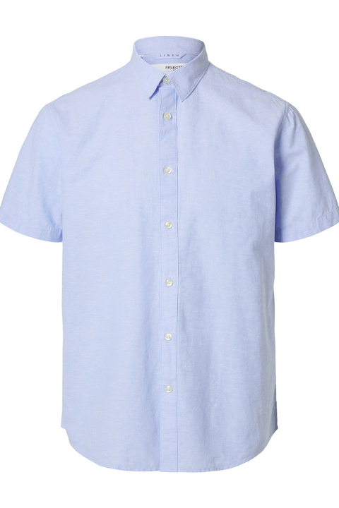 Selected Regular Sun Linen Shirt SS Cashmere Blue / White