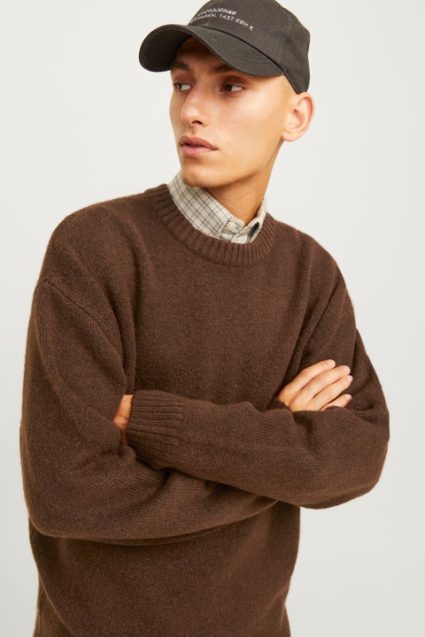 Jack & Jones Ollie Knit Crew Neck Chocolate Lab