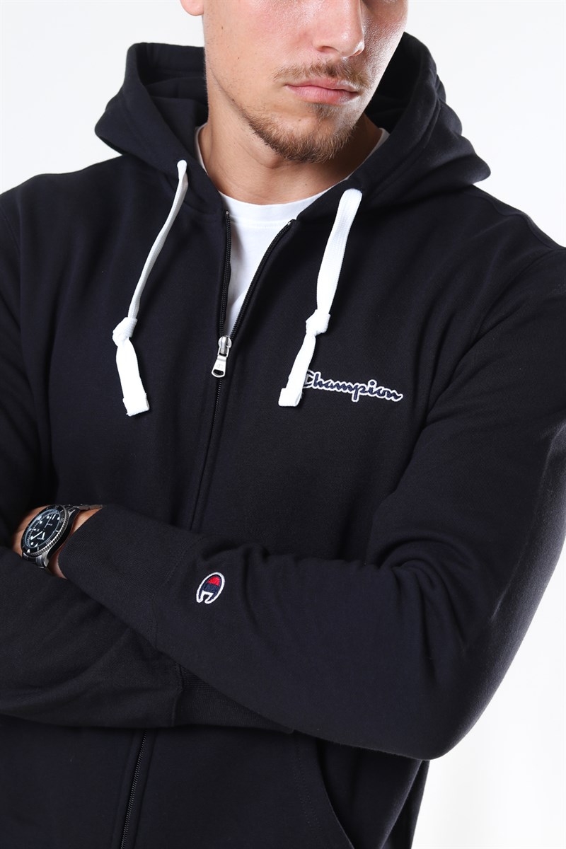 Zip Hooded Full Champion Black Sweatshirt