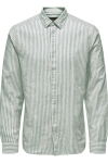 ONLY & SONS Caiden LS Stripe Linen Shirt Sea Spray