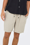 ONLY & SONS Tel Latham Linen Shorts Silver Lining