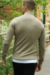 JEFF FRANKIE HALF ZIP KNIT Dark Beige