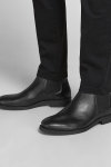 Jack & Jones Wargo Leather Chelsea Boots Anthracite