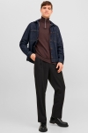 Jack & Jones Emil Knit Half Zip Seal Brown