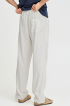 Solid Allan Elsticated Wide Fit Linen Pants White