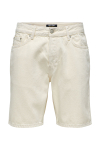 ONLY & SONS Edge Straight Fit Denim Shorts Ecru