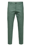 Selected SLIM OASIS LINEN PANTS Light Green Melange