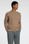 Selected Dane LS Structure Knit Crew Neck Greige