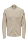 ONLY & SONS Phil Structure Cardigan Zip Knit Silver Lining