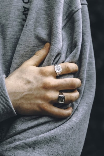 Compass Signature Ring Silver