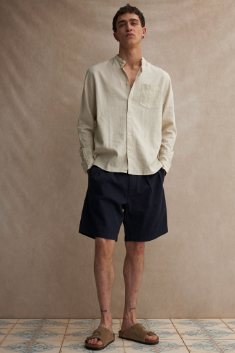 Allan China Linen Shirt Oatmeal