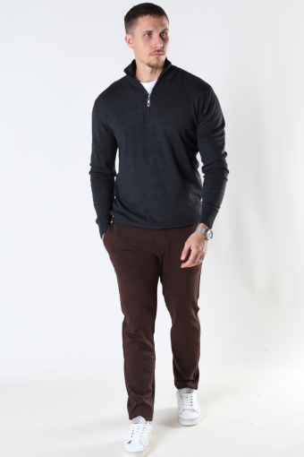 FRANKIE HALF ZIP KNIT Charcoal