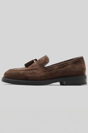 Blake Suede Tassel Loafer Chocolate Brown