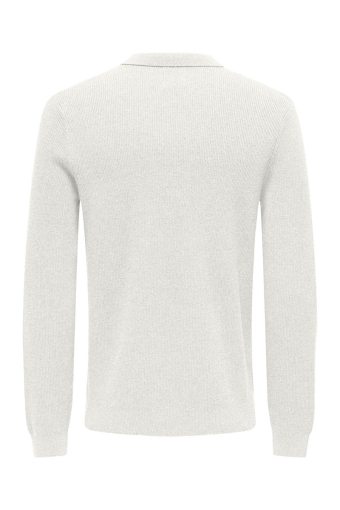 Phil Rib LS Polo Knit Cloud Dancer