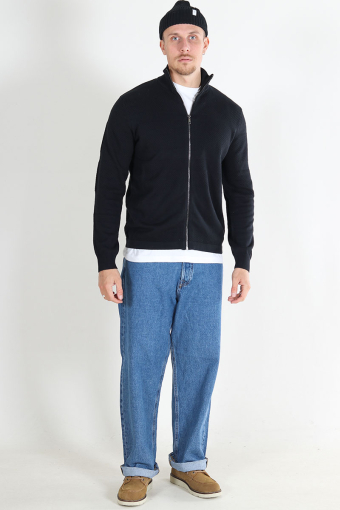 Malik Regular Zip Cardigan Knit Black