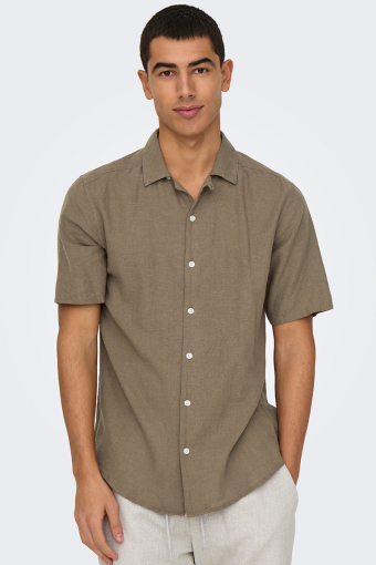 Caiden SS Resort Linen Shirt Fossil