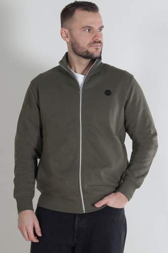 Lars Badge Zip Sweat Army