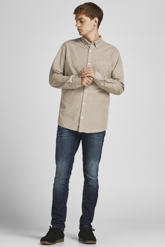 ATLAS CORD SHIRT L/S BUTTON DOWN Crockery SLIM FIT