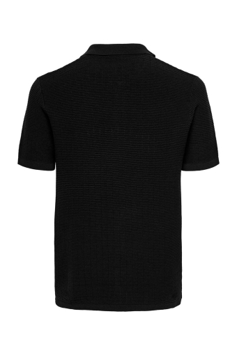 Domi Structure Half Zip Polo Knit Black