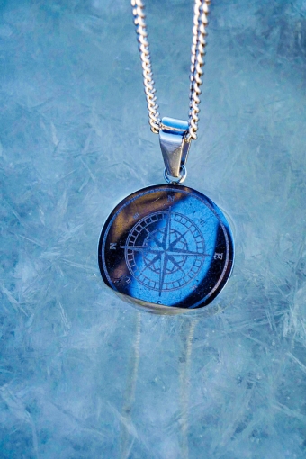 Compass Ketting  Sølvtonet