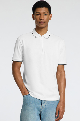 Fave Zip Sport Polo SS Cloud Dancer