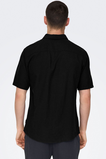 Caiden SS Linen Shirt Black