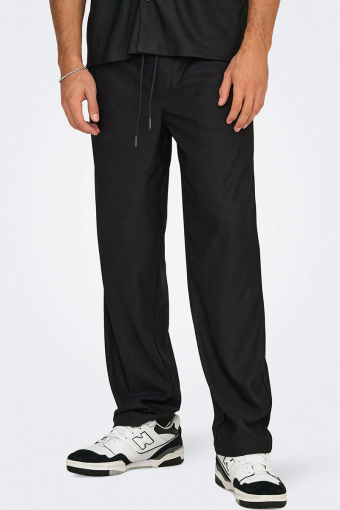 Sinus Loose Plizze Pants Black