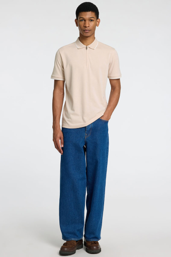 Fave Zip Sport Polo SS Oatmeal